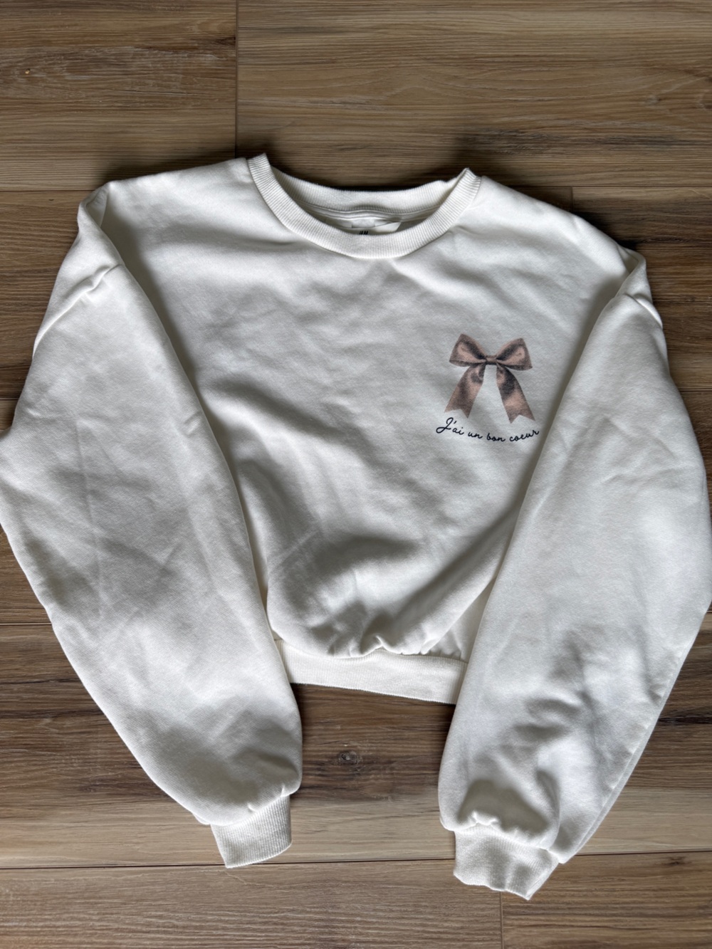 H&M Girls Crewneck Sweatshirt Off-White/Cream Size 16 (fits more like a 12/14)